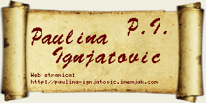 Paulina Ignjatović vizit kartica